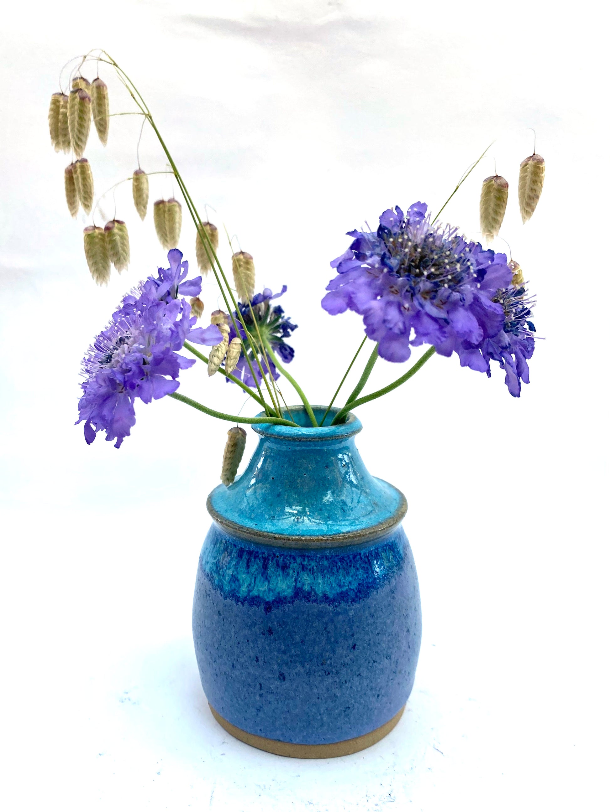 Two tone blue vase 10 cms  £25