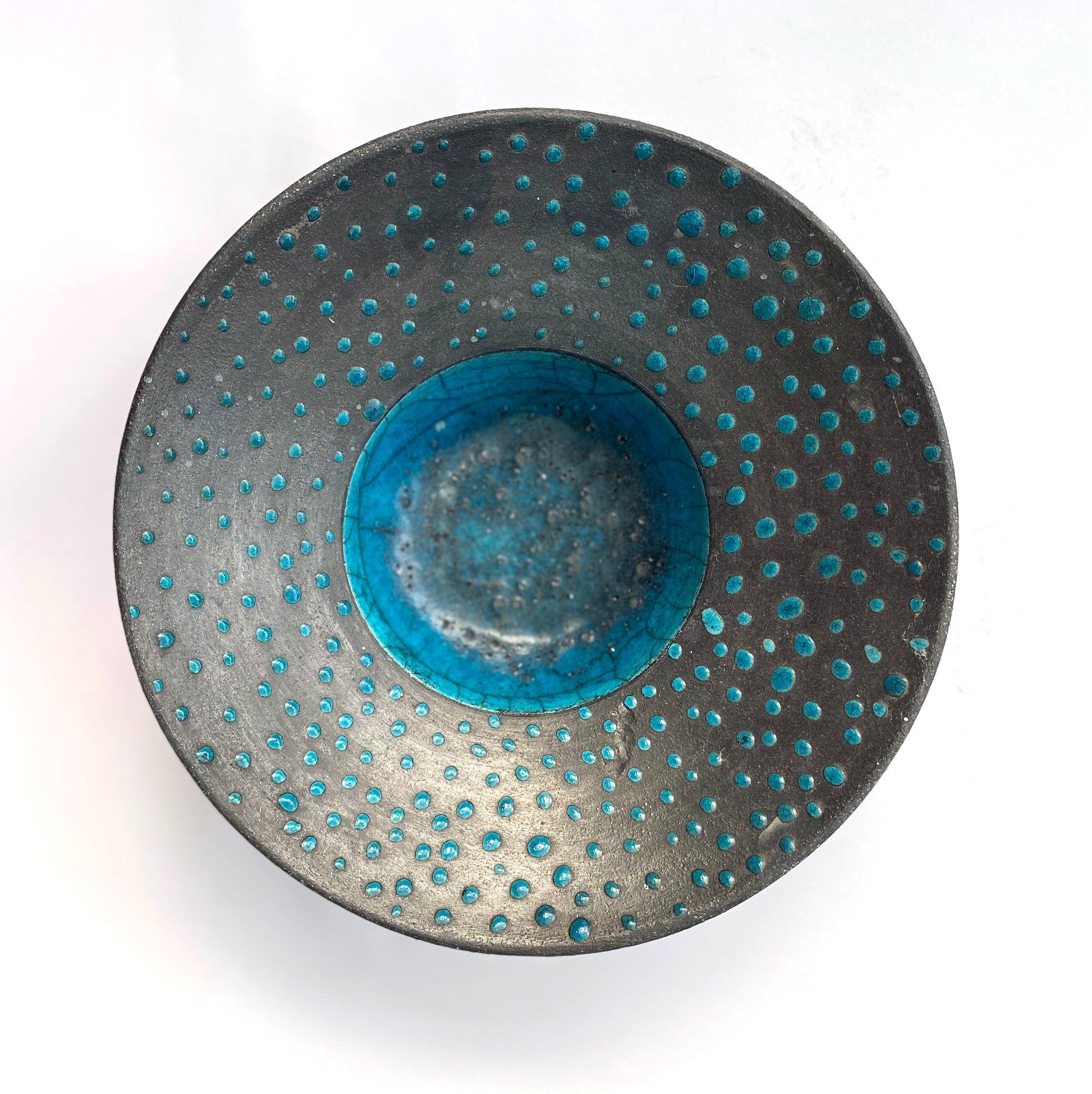 Blue and Black Dotted Plate