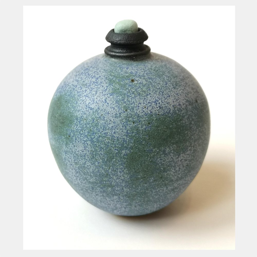 Tiny speckled stoppered moonjars