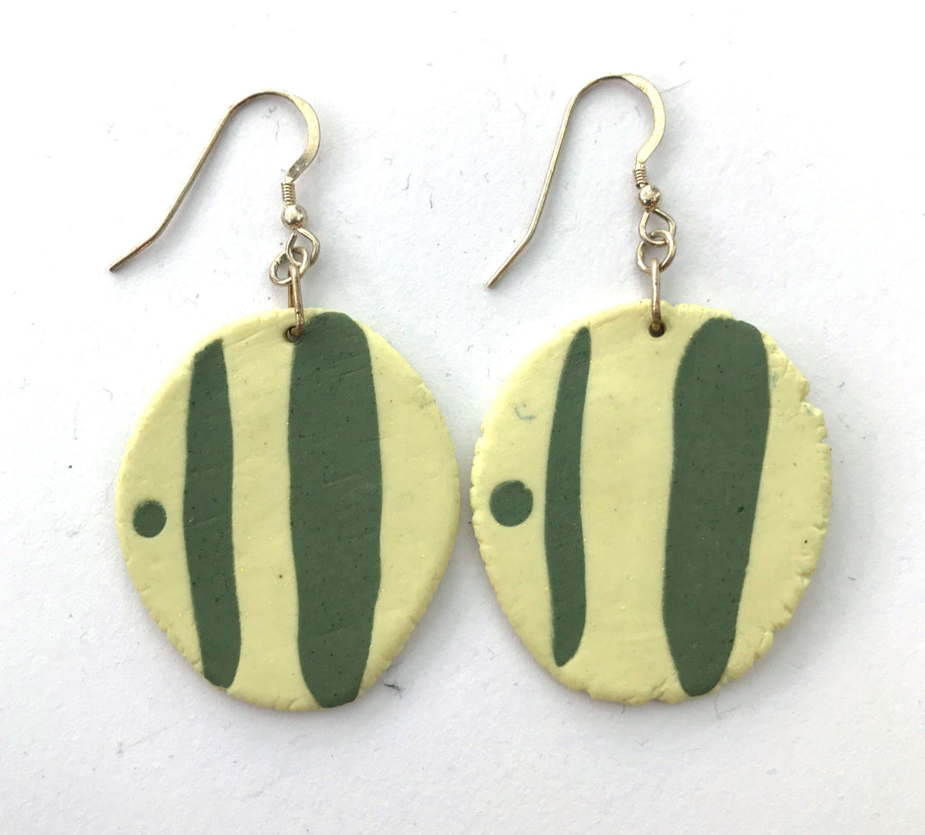 Coloured porcelain ear rings