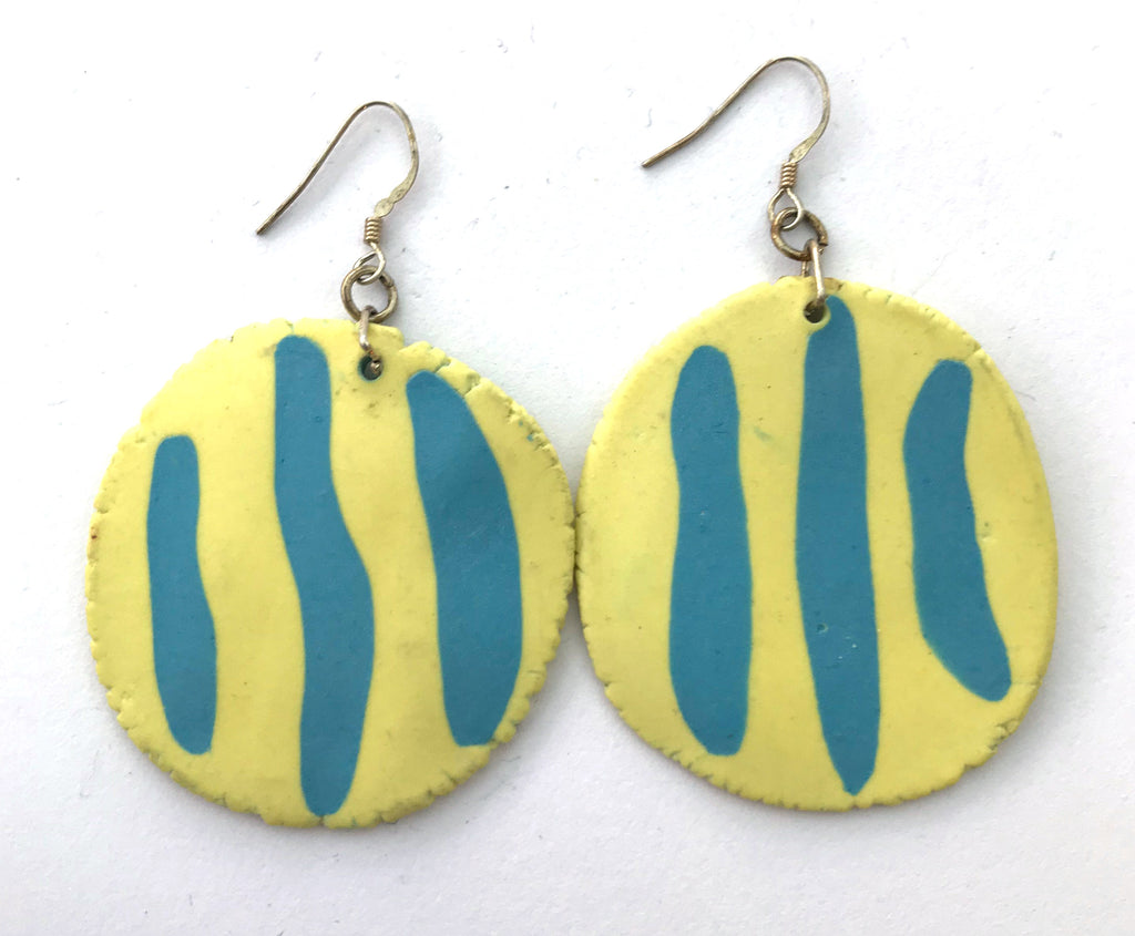 Coloured porcelain ear rings