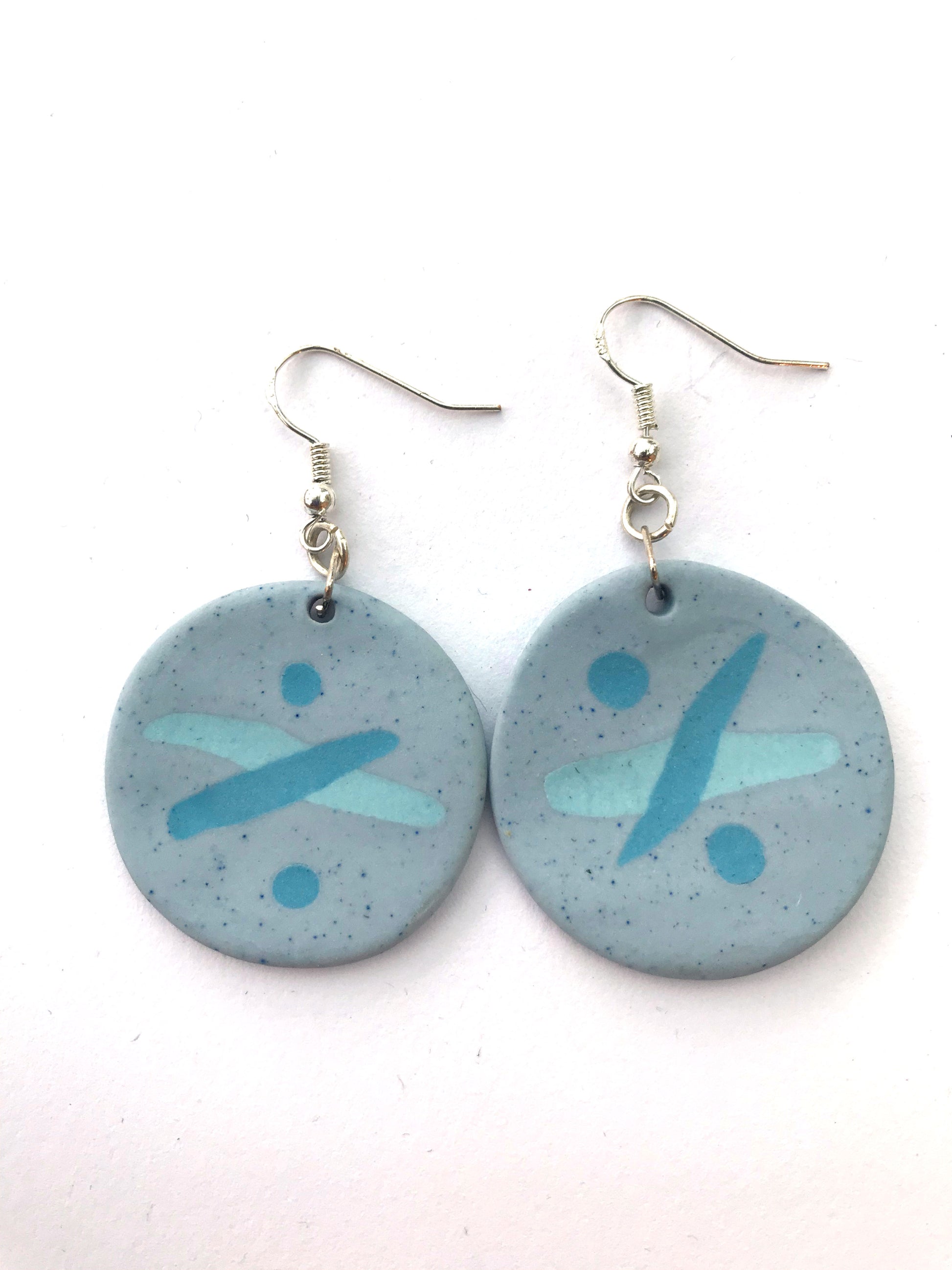 Coloured porcelain ear rings